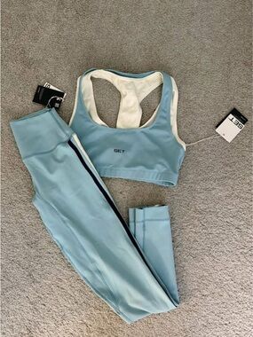 SET Active Light Blue Sports Bra and Leggings Set